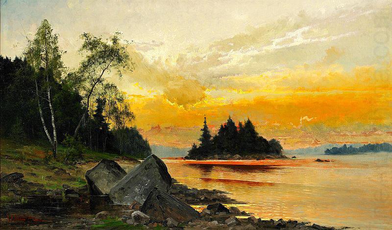 Evening Colors on the Lake, Mauritz Lindstrom